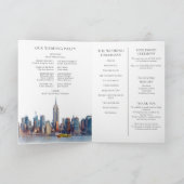 Aquarell New York Elegante Hochzeit Programm (Innenseite)