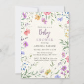 Aquarell Niedlich Blumendusche Einladung (Vorderseite)