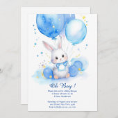 Aquarell Niedlich Bunny Baby Dusche Einladung (Vorne/Hinten)