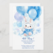 Aquarell Niedlich Bunny Baby Dusche Einladung (Vorne/Hinten)