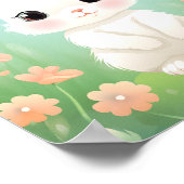 Aquarell Niedlich Bunny Kinderzimmer Tiere Poster (Ecke)