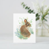 Aquarell Niedlich Bunny Rabbit Postkarte (Stehend Vorderseite)