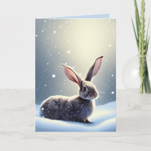 Aquarell Niedlich Bunny Rabbit Weihnachten (Vorderseite)