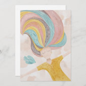 Aquarell niedlich Cartoon Mädchen. Pink Fee Fantas (Vorne/Hinten)