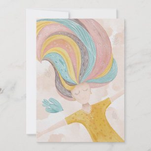 Aquarell niedlich Cartoon Mädchen. Pink Fee Fantas