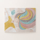 Aquarell niedlich Cartoon Mädchen. Pink Fee Fantas Puzzle (Horizontal)