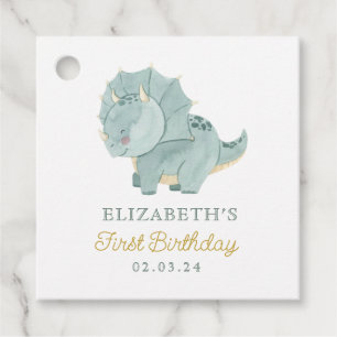 Aquarell Niedlich Dino Geburtstag Geschenkanhänger