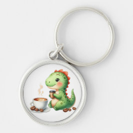 Aquarell Niedlich Dinosaurier Premium Runder Schlü Schlüsselanhänger