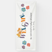 Aquarell Niedlich kleine Hühnerdusche Willkommen Banner (Vertikal)