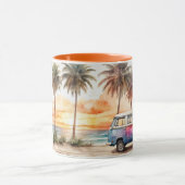 Aquarell Niedlich Modernes Sunset Beach Life Tasse (Zentrum)