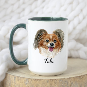 Aquarell Niedlich Papillon Dog Breed Fun Fakten Tasse