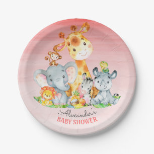 Aquarell Niedlich Safari Jungle Animals Kinderdusc Pappteller