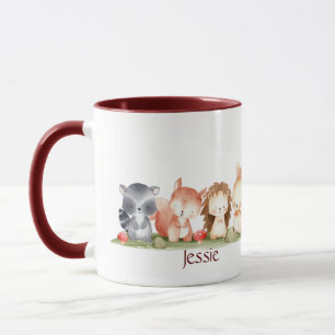 Aquarell Niedlich Woodland Tierart Individuelle Na Tasse