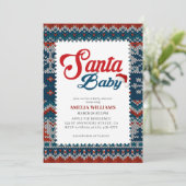 Aquarell niedliche Rote Babydusche Einladung (Stehend Vorderseite)