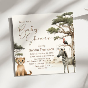 Aquarell-Niedlicher Tiere Wildlife Baby-Dusche Einladung