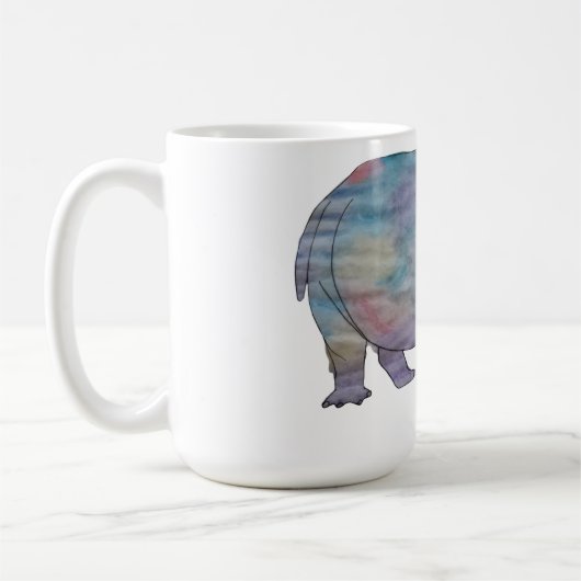 Aquarell Nilpferd Kaffeetasse (Links)
