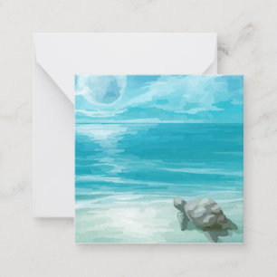 Aquarell Nistende Meeresschildkröte Mitteilungskarte