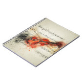 Aquarell-Noten und Violine Notizblock (Linke Seite)