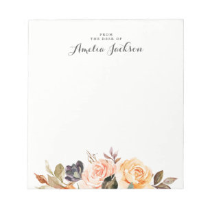 Aquarell-Notizblock mit Blumenmotiv und Personalis Notizblock