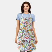 Aquarell Obst & Gemüse Einzigartiger gesunder Koch Schürze (Getragen)