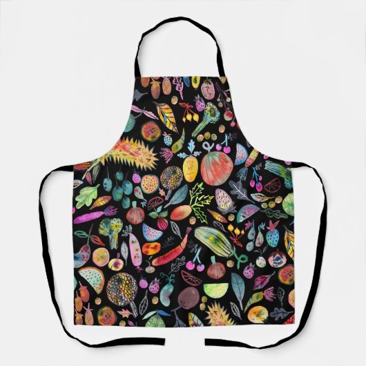 Aquarell Obst & Gemüse Einzigartiger gesunder Koch Schürze (Vorderseite)