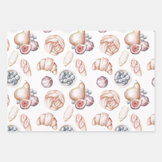 Aquarell Obst und Brot Geschenkpapier Set (Vorderseite 3)