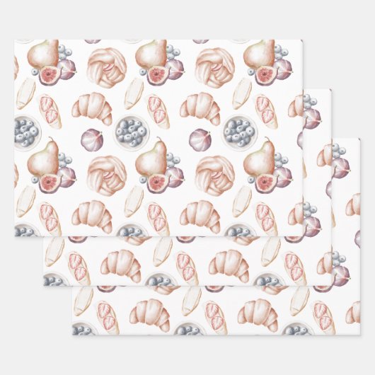 Aquarell Obst und Brot Geschenkpapier Set (Set)