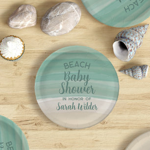 Aquarell Ocean Beach Baby Dusche Pappteller