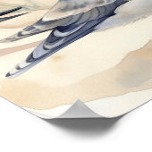 Aquarell Ocean Beach Seagull Poster (Ecke)