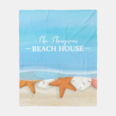Aquarell Ocean Beach Seashells Beach House Fleecedecke (Vorderseite)