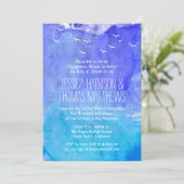 Aquarell Ocean Beach Verlobung Dusche oder Party Einladung (Stehend Vorderseite)