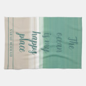 Aquarell Ocean Beach Yoga Studio Küchentuch (Horizontal)