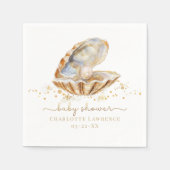 Aquarell Ocean Little Pearl Baby Dusche Napkins Serviette (Vorderseite)