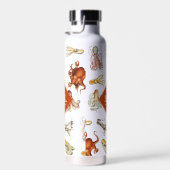 Aquarell Octopus Ocean Animes Muster Monogram Trinkflasche (Rechts)
