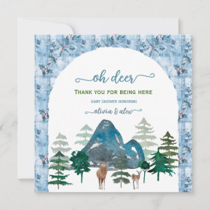 Aquarell Oh Hirsch Baby-Junge Shower Danke