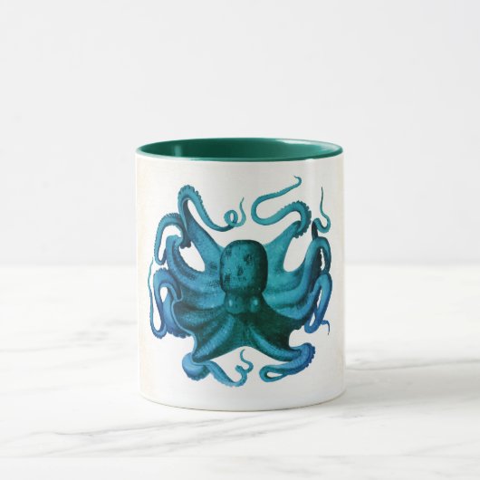 Aquarell-Oktopus-Illustration Tasse (Zentrum)