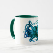 Aquarell-Oktopus-Illustration Tasse (Vorderseite Links)