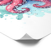 Aquarell-Oktopus Poster (Ecke)