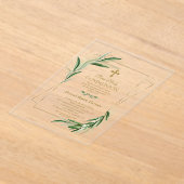 Aquarell Olive Blätter Gold Boy Heilige Kommune Acryleinladungen (Ablage )