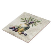 Aquarell-Oliven in Vasen-Faux-Textur  Fliese (Seite)