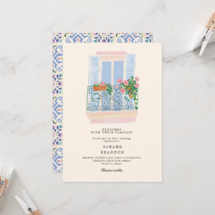 Aquarell Olivenblau Fliese Griechenland Hochzeit  Einladung