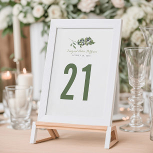 Aquarell Olivenhain   Hochzeitstisch Nummer Einladung