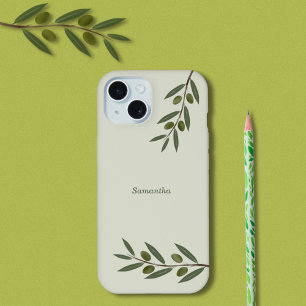 Aquarell Olivenzweig iPhone 15 Hülle