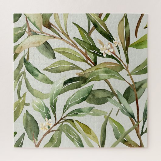 Aquarell Olivenzweige Botanik Puzzle (Vertikal)