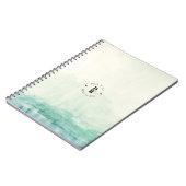 Aquarell Ombre blaue Monogramm-Anmerkungen zum Notizblock (Linke Seite)