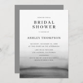 Aquarell Ombre Dark Gray Modernes Brautparty Einladung (Vorne/Hinten)