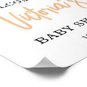 Aquarell Orange Bloral Begrüßungsdusche Poster (Ecke)