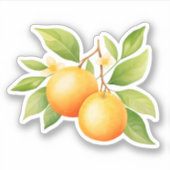 Aquarell Orange Blume Aufkleber (Vorderseite)