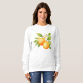 Aquarell Orange Blume Sweatshirt (Vorne ganz)