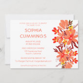 Aquarell Orange Blumendusche Einladung (Vorderseite)